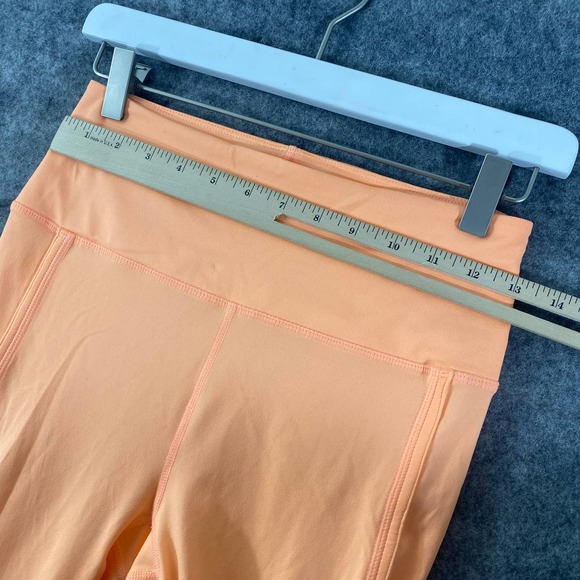 Free People Movement Leggings Small Neon Orange High Rise Infinity Cutout Capri - Picture 6 of 12